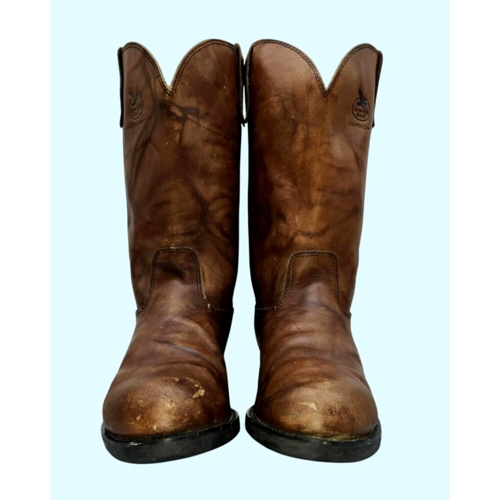 Georgia Boot Comfort Care Farm & Ranch Mens Leather Western Cowboy Boots 11 Wide
